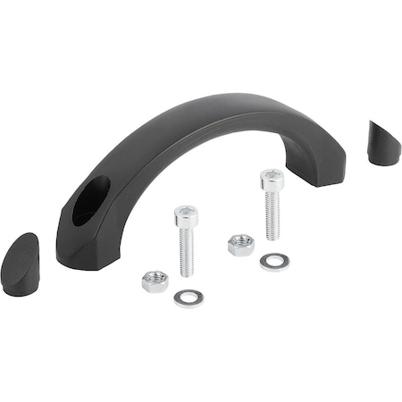 Kipp Arch Pull Handle W. Cover Cap, Form:B Thermoplastic K0193.212006